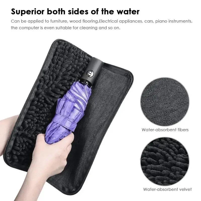 Portable Travel Accessories Waterproof Case Umbrella Cleaning Cloth Ultrafine Fiber Umbrella Cover Water Absorbent Umbrella Bag