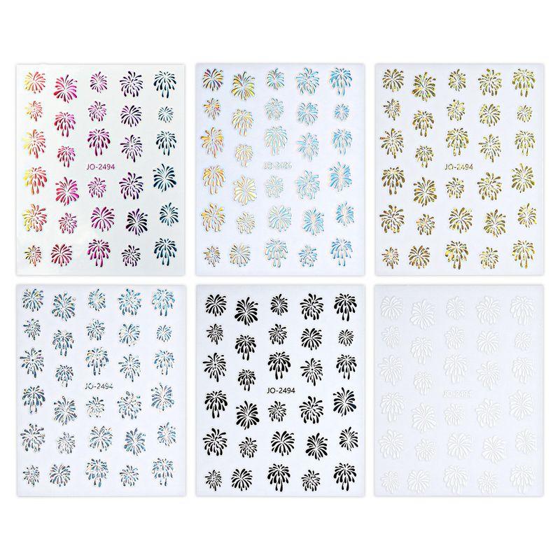 

Douyin Online Influencer Best Selling Colorful Fireworks Nail Stickers 2025 New Arrival Nail Decals for Nail Beauty Shop Decorations 1 for each of the 6 paragraphs(1 set of 6 models)