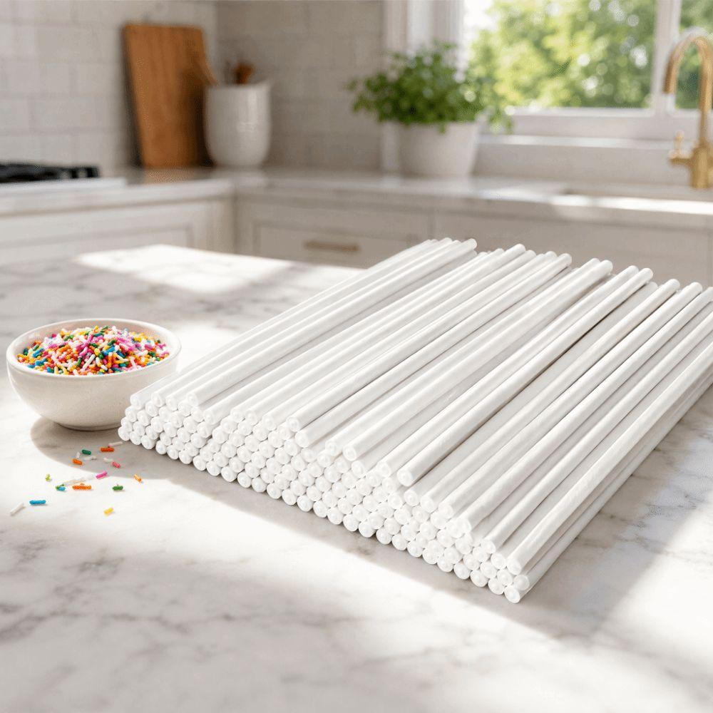 200pcs Solid Stick Lollipop Sticks 4 Inch Sucker Sticks Cake Sticks  Chocolate Candy Dessert