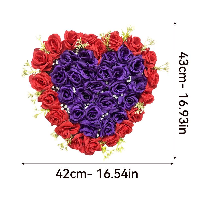 Cross Simulation Rose Heart Wall Decoration for Weddings - Hanging Décor for Home, Wedding Rooms, Cars, and More