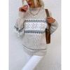 Women S Half High Neck Snowflake Pullover Knit Sweater