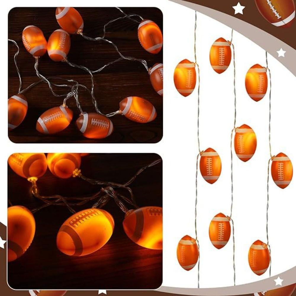 

Orange Rugby String Lights Plastic Twinkle Lights LED String Lights Christmas