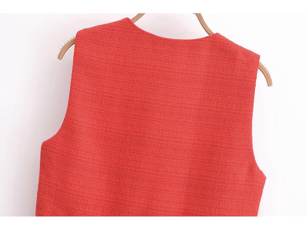 2025 Spring Women's European-American Style Sleeveless Knit Vest & Pleated Skirt Set