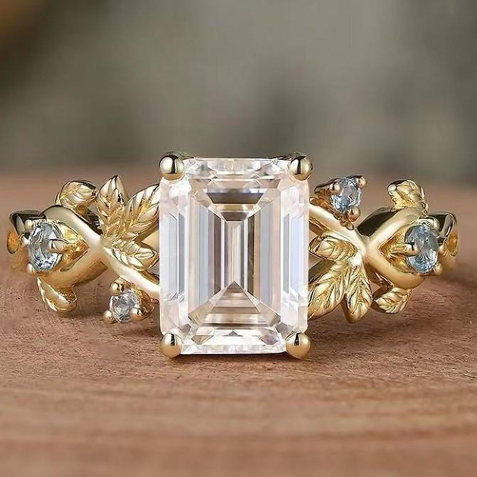 Trendy Floral Zircon Square Ring - Stylish European & American INS-Inspired Women s Jewelry Size 7