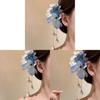 Traditional Chinese Style Hair Clip With Blue Floral Tassels For Womens Elegant Hair Accessories