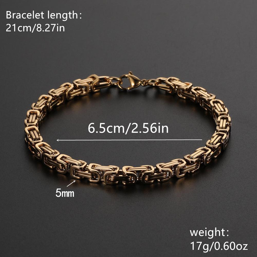 5mm 316L Stainless Steel Wide Hip Hop Bracelet Unisex Hand Chain Link Wristband Vintage Jewelry Gift for Boys And Girls