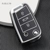 3 4 Button Car Flip Key Case Cover For Vw Volkswagen Golf 7 Mk7 Tiguan Mk2 Seat Ateca Leon Fr Ibiza Skoda Octavia Kodiaq Fob Bag