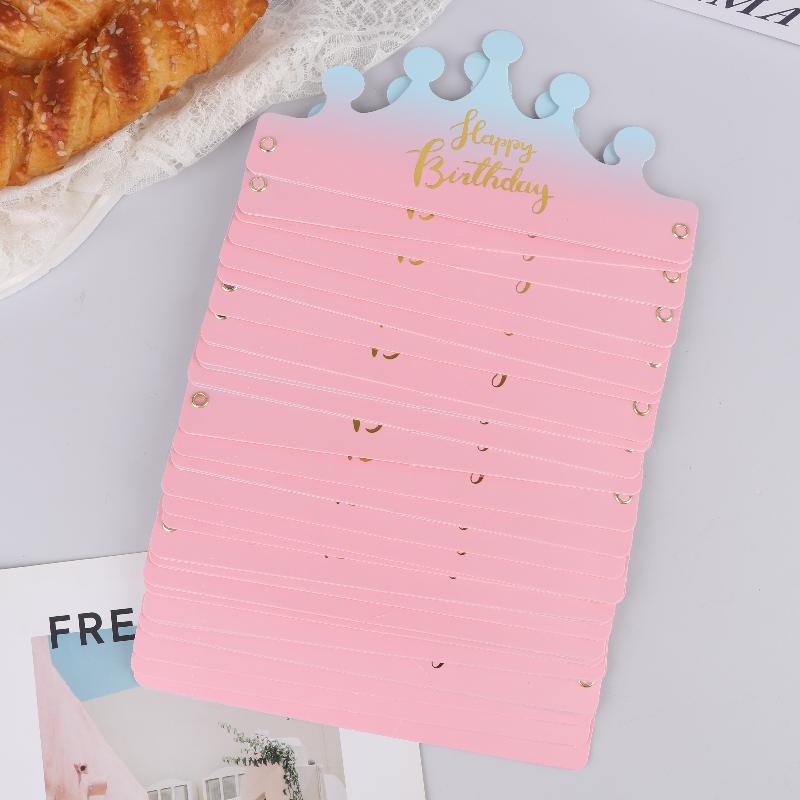 25Pcs Creative Happy Birthday Hat Crown Cap Diy Handmade Party Decor Po Prop For Adult Kids Cake Ornament