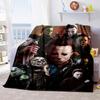Couverture Affiche de Film d'Horreur Halloween Parfaite Toutes Saisons Douce Confortable Canapé Bureau Sieste Voyage Cadeau Festif