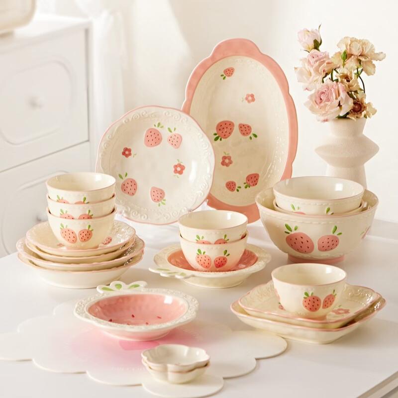 Hao Ya Cream Style Underglaze Ceramic Dinnerware Set