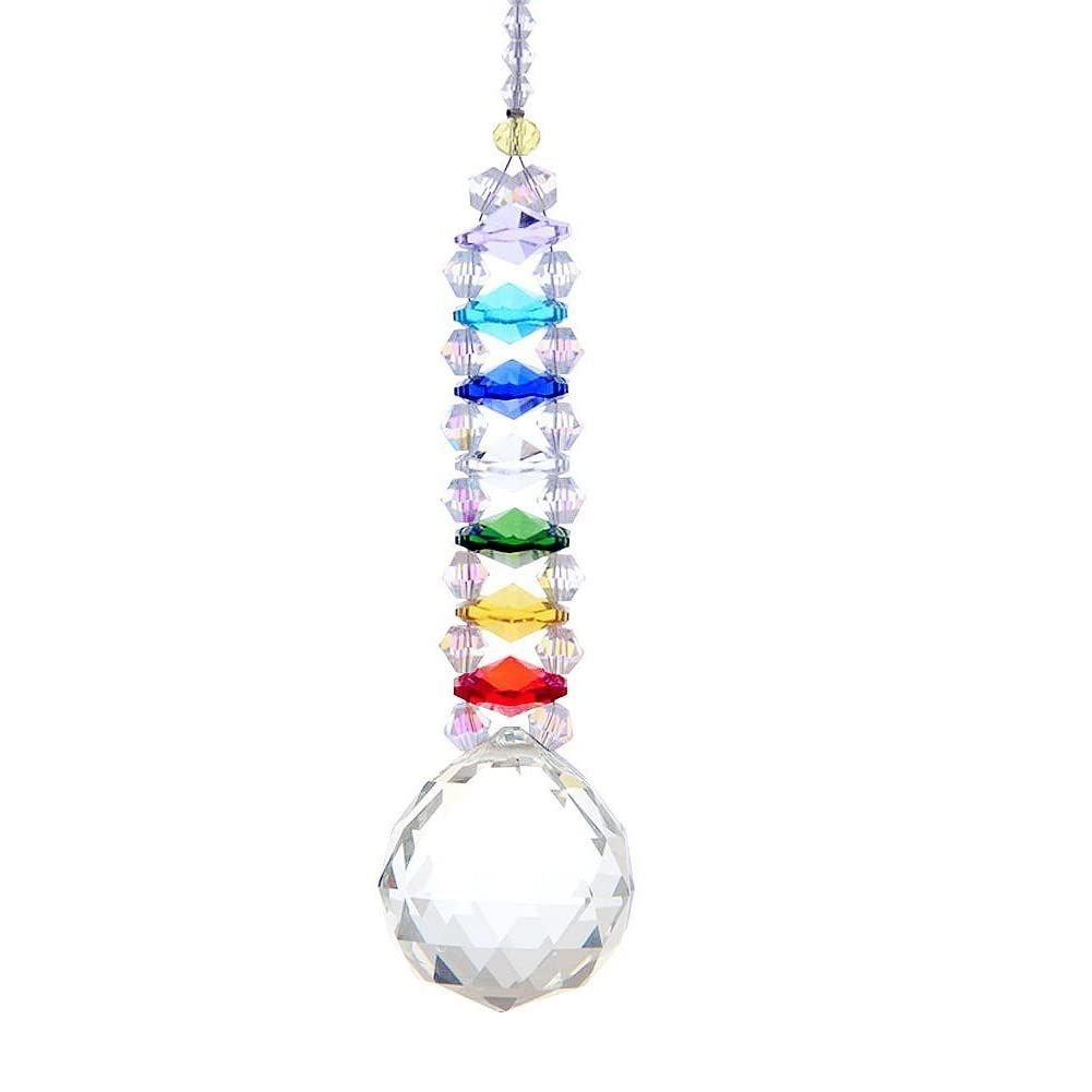 Sparkling K9 Crystal Glass Crystal Car Hanging Rainbow Suncatcher Beautiful Balcony Garden Hanging Ornament A