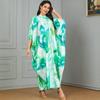 Middle East Fashion Batwing Sleeve Long Dress - Muslim Clothing with European & American Print