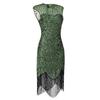 Amazon Popular Banquet Evening Dress 1920 Retro Sequined Tassel Dress Plus Size Solid Stage Performance Wear