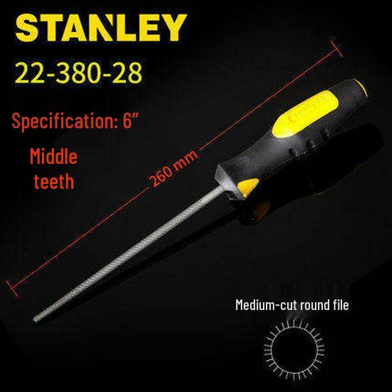 Stanley Tools File Set: Flat, Square, Round Files (6, 8, 10, 12 inch) 6 inch