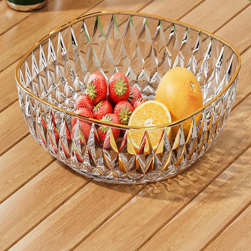 Transparent Gold Rim Fruit & Snack Plate