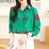 MODIQUE Frühling Sommer Übergröße Damen Casual Loose Elegant Süß Baumwolle Blumendruck Bluse Shirts Lady Fashion Übergröße Langarm Mäntel