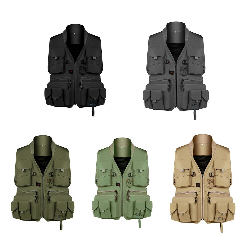 Multi-Pocket Fishing Vest Breathable Mesh Fishing Safety Life Jacket Multifunction Breathable Pocket