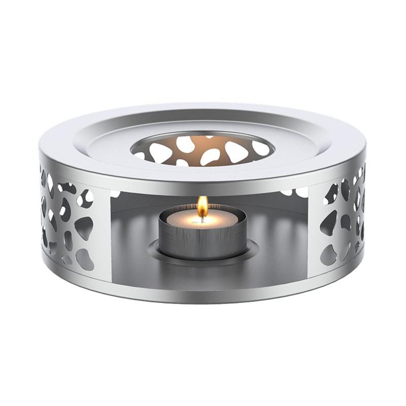 Stainless Steel Tea Teapot Stand Heater Candle Round Base Heater Coffee Milk Candle Holder Stove Crazy Volcano Oil