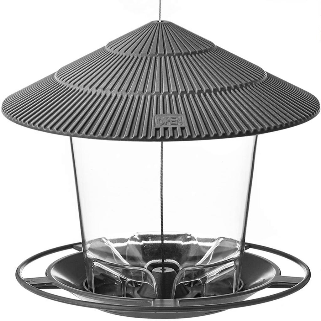 Vogelfutterstation zum Aufhängen mit Dach für Garten, Hof, Außendekoration, Fütterungswerkzeug für den Außenbereich, eichhörnchensicherer Samen-/Nussbehälter