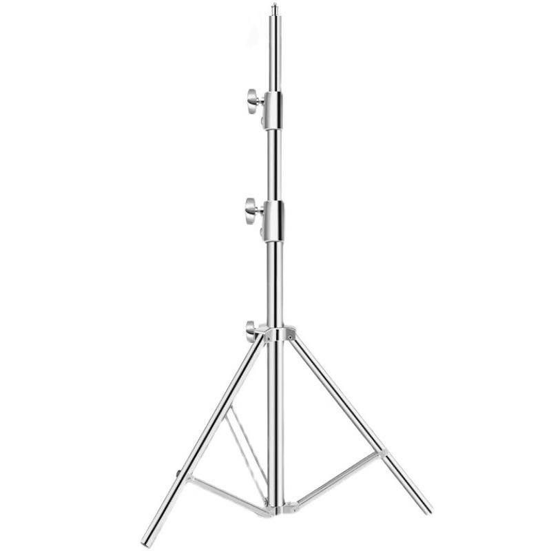 2.6m Stainless Steel Portable Photography Tripod for Fill Light and Outdoor Live Streaming