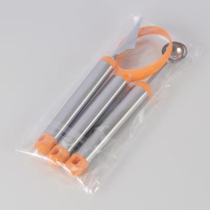 Stainless Steel Fruit Carving Tool Set: Watermelon & Cantaloupe Pitter, Corer, Ball Scooper
