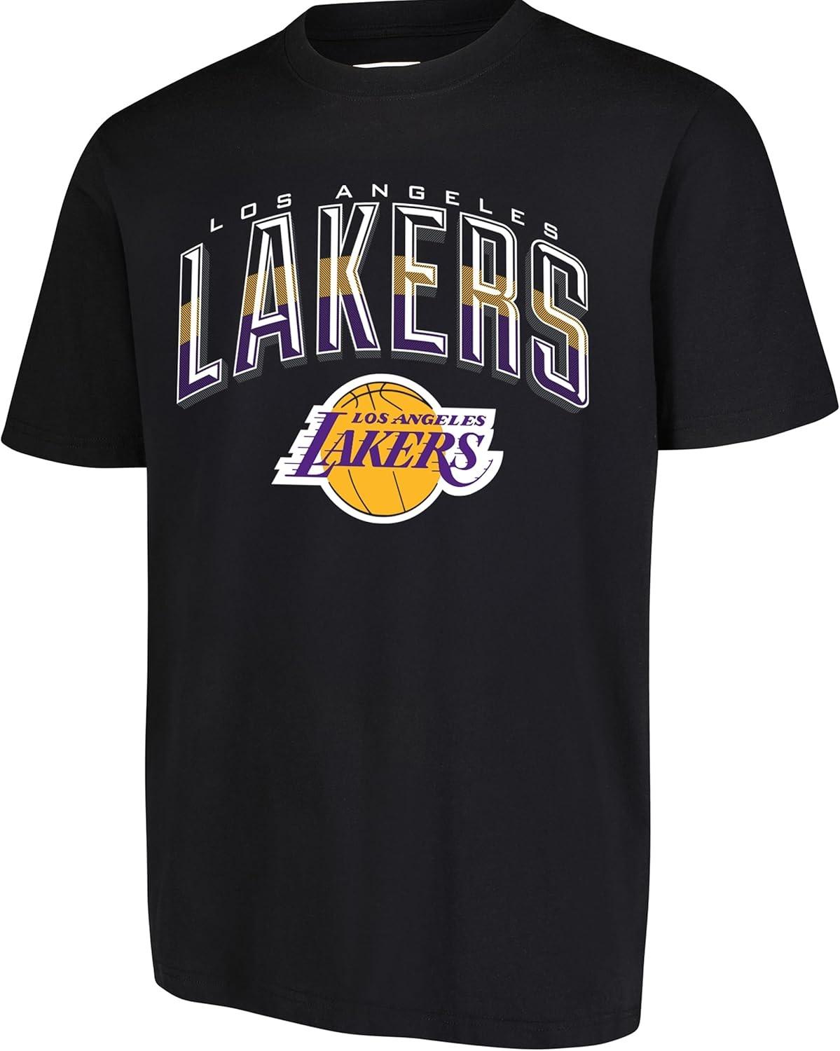 

Чоловіча футболка NBA Los Angeles Lakers, вигнута, з плексигласу, з коротким рукавом, велика, чорна S чорний