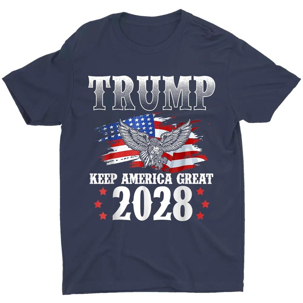 

Trump 2028 Keep America Great American Flag Trump 2028 Unisex T-Shirt 4XL