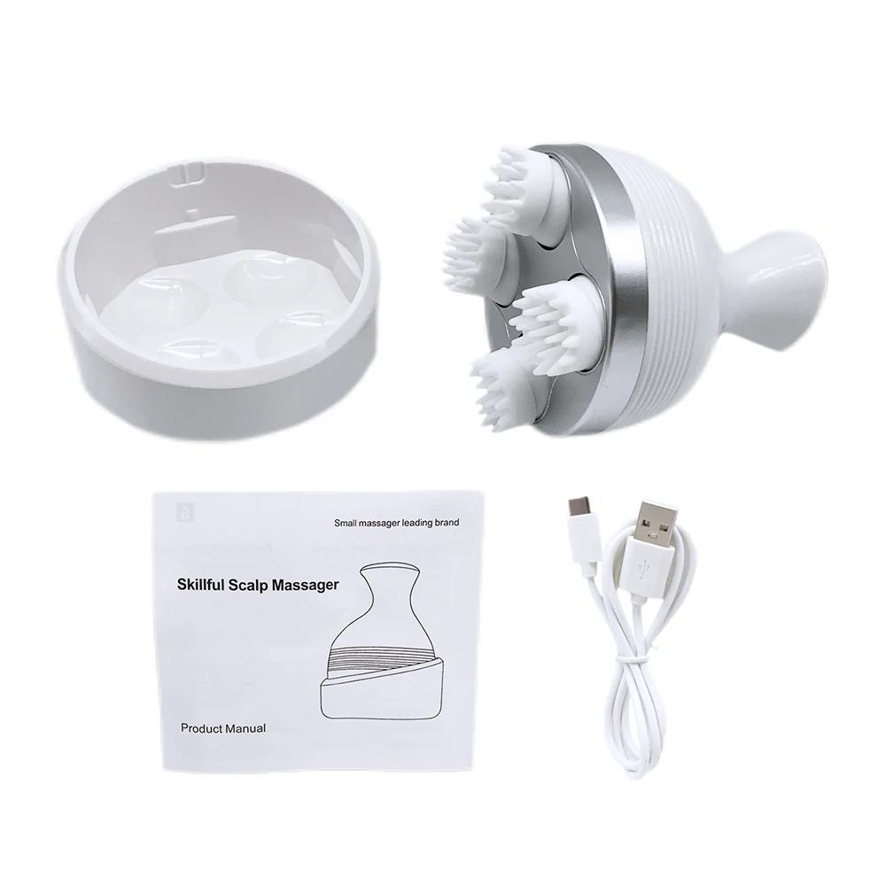 

3D Waterproof Electric Head Massager Wireless Scalp Massage Promote Hair Growth Body Neck Deep Tissue Kneading Vibration Roller