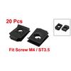 uxcell U-Nuts, U-Clips, Speed ??Fasteners, Spring Steel, Black, for M4/ST3.5 Threaded Bolts, Pack of 20