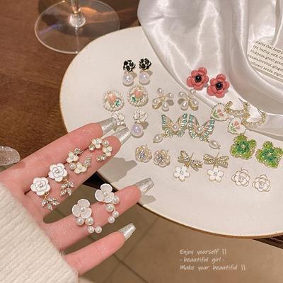 S925 Silber Blumenperlenohrringe - Eleganter und luxuriöser Damenschmuck