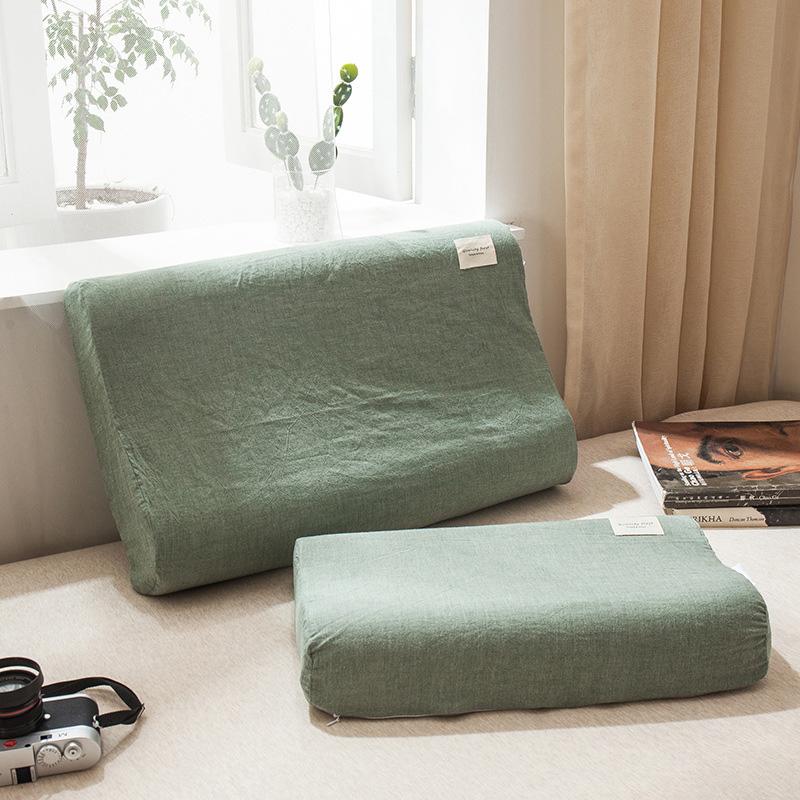 1PC Water Washed Cotton Soft 30x50cm Memory Rubber Pillow Latex Pillowcase Home Supplies Pillow Case Thick Pillow Cover