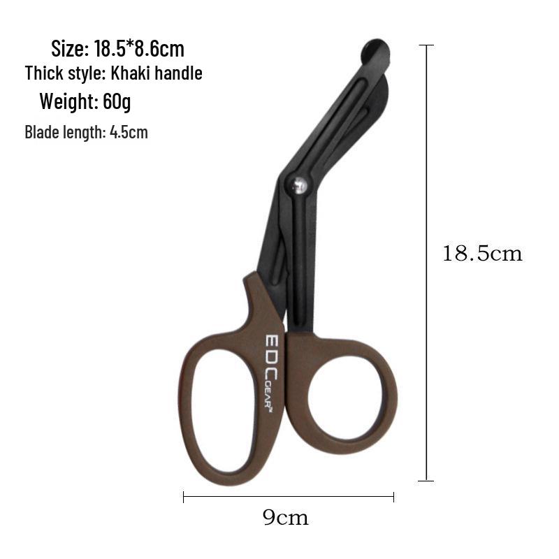 Stainless Steel Outdoor EDC Military-Grade Scissors: Bent Tip, Medical, Bandage, Tape & Cloth Cutting