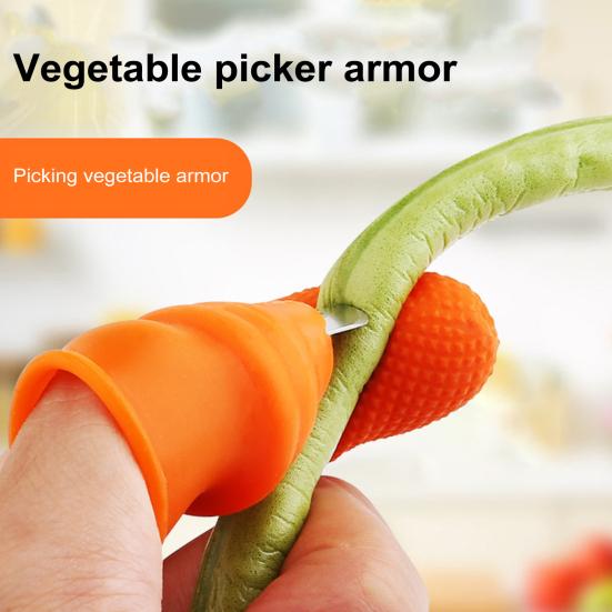 Thumb Cutter Fruit Vegetable Picking Cutter Set Silicone Finger Cots Pruning Portable Garden Tool for Strawberry Grape Branches