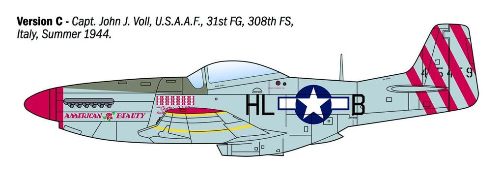 Italeri 1/72 WWII American P-51D Mustang Ace Plastic Model Kit IT1484 (Airplane)