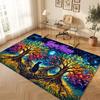 Cat Theme Crystal Velvet Floor Rug Personalized Custom Name Text Warm Carpet Home Decoration