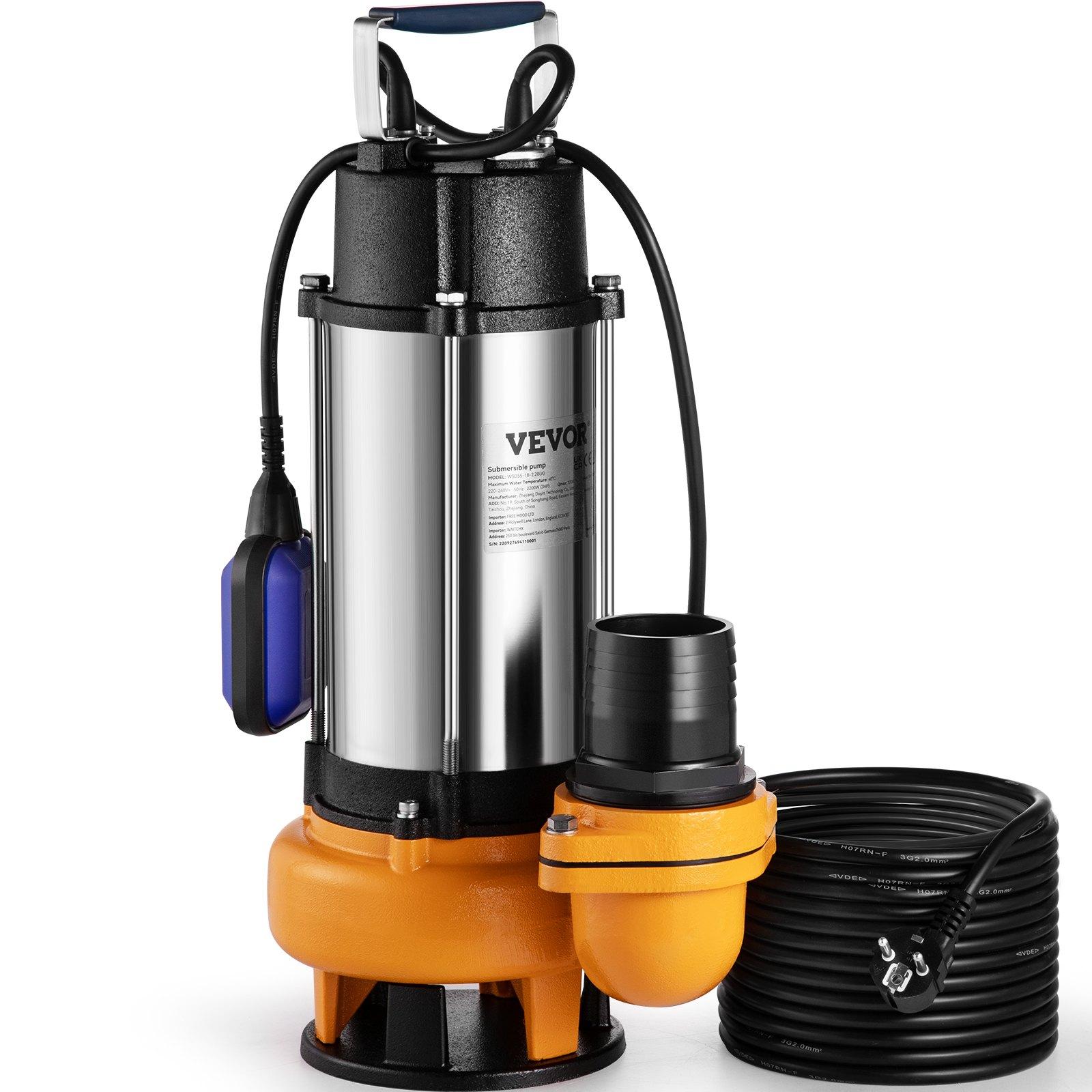 VEVOR Iegremdējamais ūdens sūknis, 2200W 60000L/H