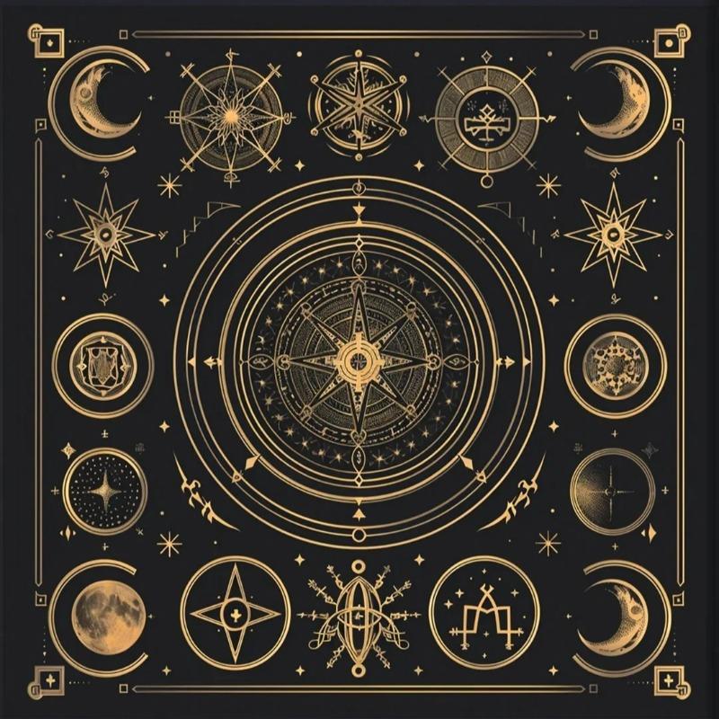Suede Tarot Patch Tablecloth Divination Altar Cover for Rune Magic Daily Board Games