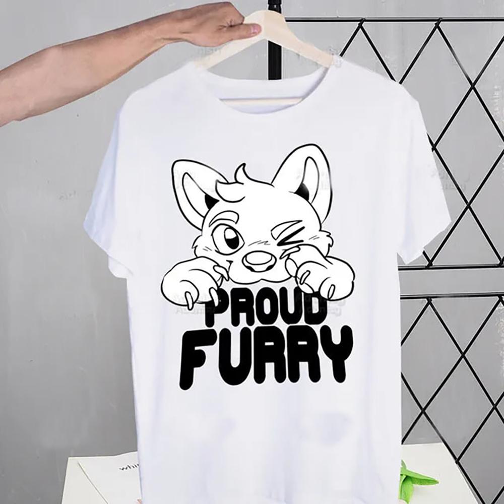 JRJZ Summer New  Harajuku Furry T-Shirts For Men Hip Hop Funny Print T-Shirt Streetwear Short Sleeve Cotton T-Shirts #913174