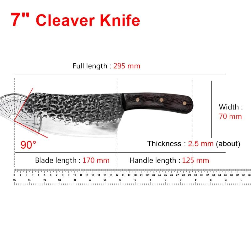 Kitchen Knives Wood Handle Hand Forge Blade Cleaver Knives Slicing Fruit Fish Meat Vegetables Butcher Knife Chef Cleaver Tools