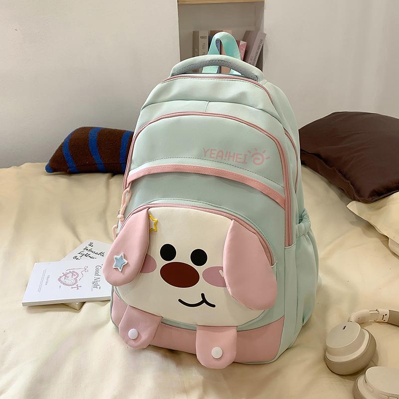 New high-value, fresh and sweet original style cute dog backpack women's lightweight large-capacity backpack