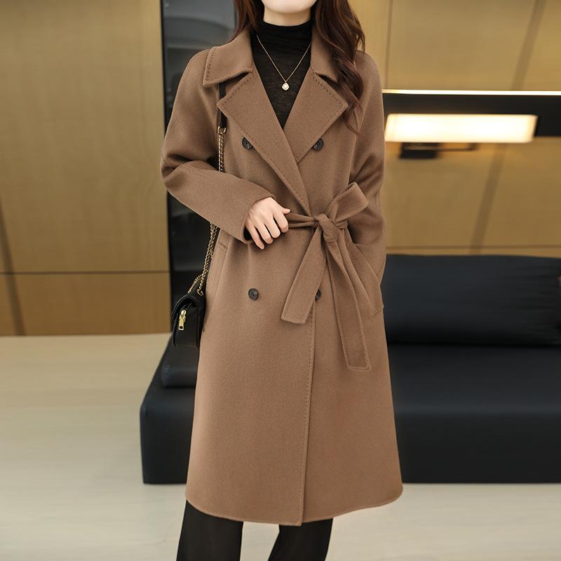 New Style Suit Collar Double-breasted Wool Double-faced Wool Coat Jacket Windbreaker