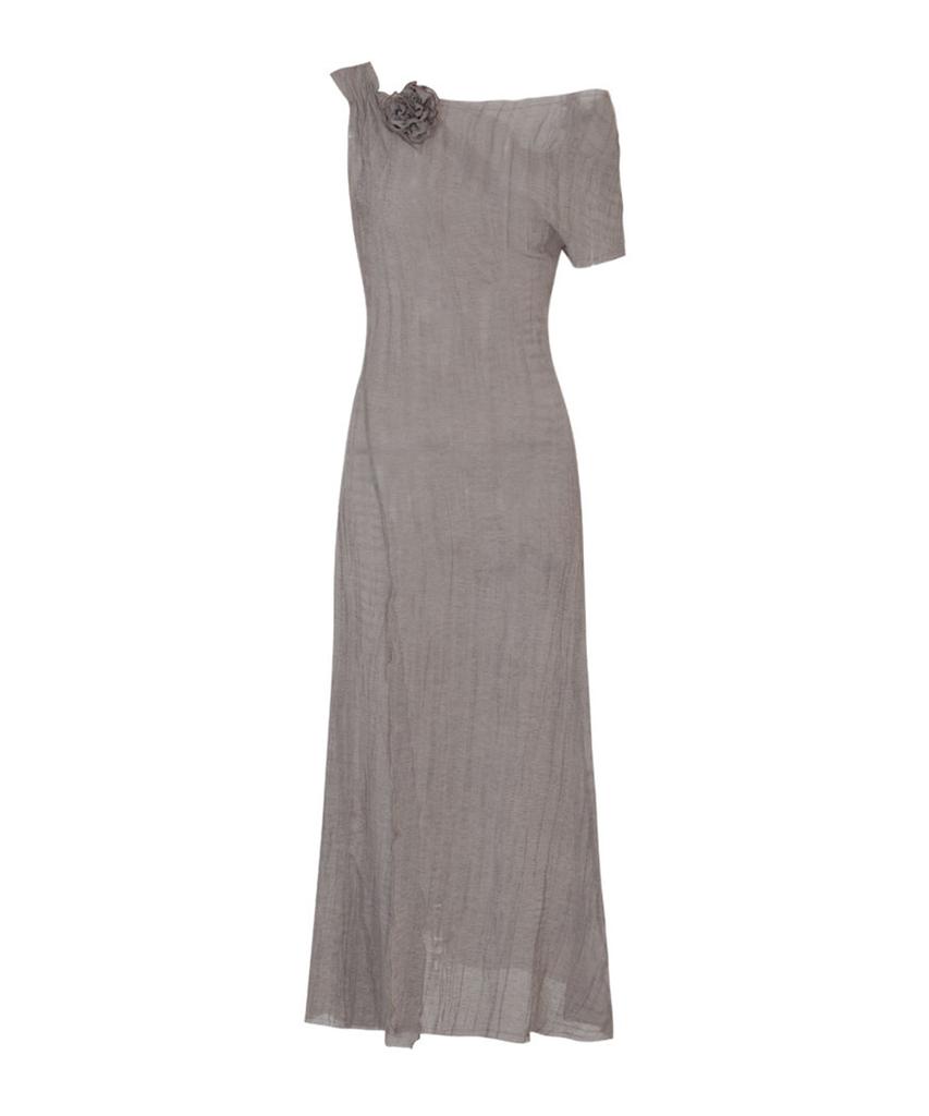Lulu Seoul Wave Sheer Dress (Brown)