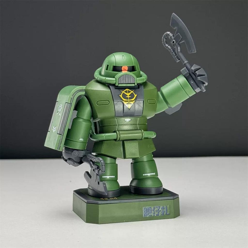 New Middle Age Yuan Zu 78-2 Fz-2 Red And Green Fat Zaku Magnetic Assembly Model Kit Action Figures Desktop Decoration Doll Boy Toy