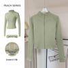 Women's Autumn Stand Collar Pilates Yoga Jacket: Plus Velvet, Quick Dry, Long Sleeve, Zipper Fitness Top for Running and Active Wear