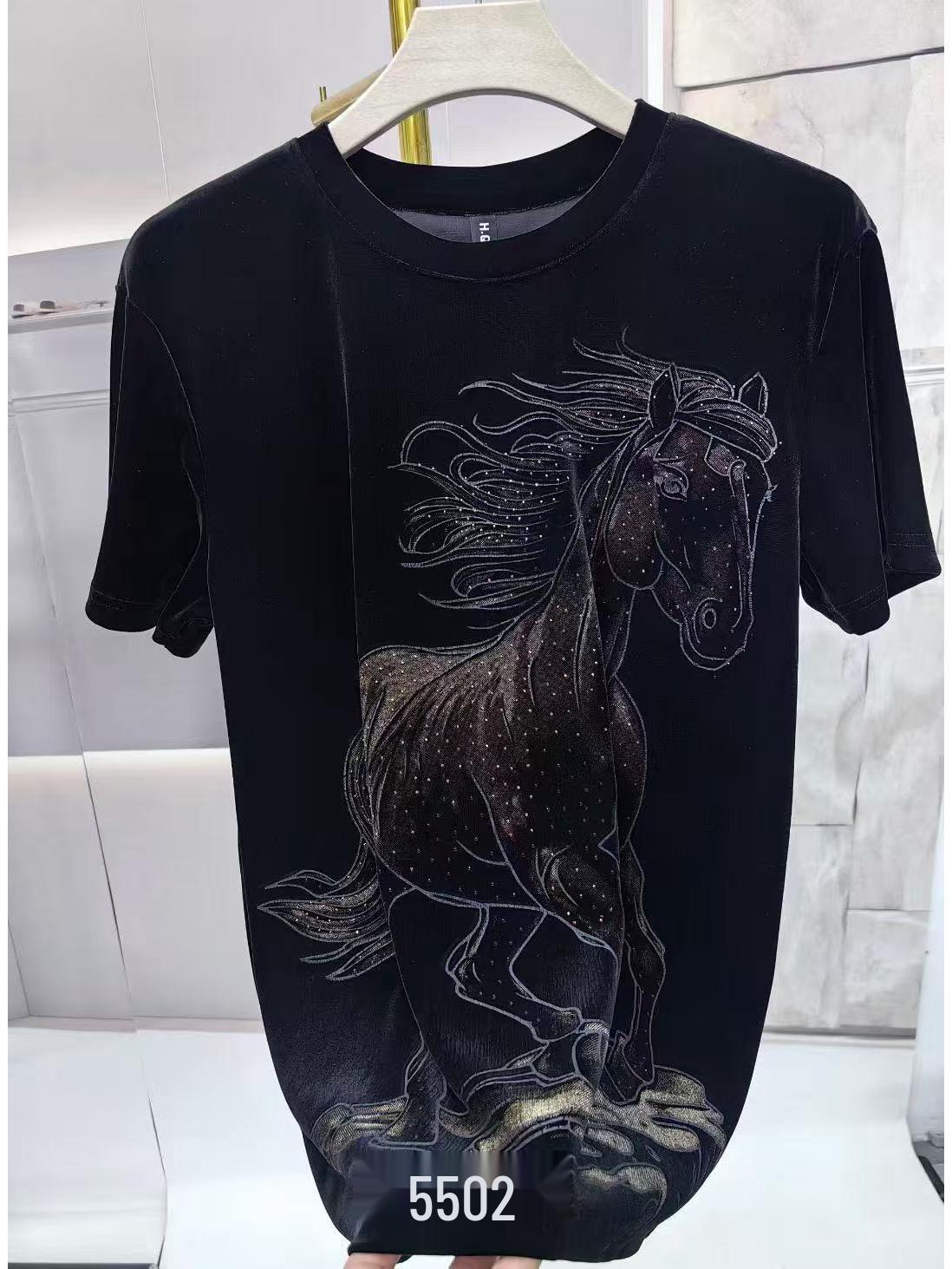 Мужская осенняя футболка из золотого бархата с шипами 2025 - Универсальная удобная и высококлассная XXXXXL 185-200 jin 2980₽