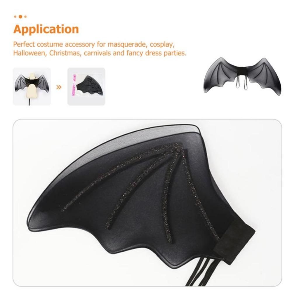 Barnefest Cosplay-kjole Rekvisitter Barn Fancy Dress Halloween Bat Black Bat Wings