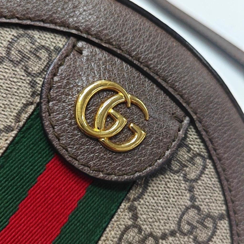 [Pre-Owned] Gucci Ophidia GG Mini Round Bag 'Beige' - Very Good #RJBFBJ