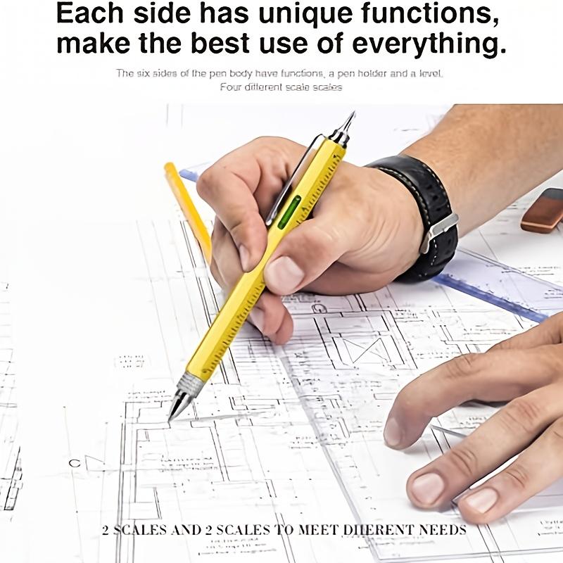 1 buc șase-în-unul șurubelniță gradienter pix instrument multifuncțional pix papetărie școlară rechizite de birou