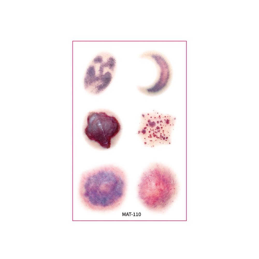 Sweatproof Bruise Scab Scar Tattoo Sticker Waterproof Zombie Cosplay Props Festival Carnival