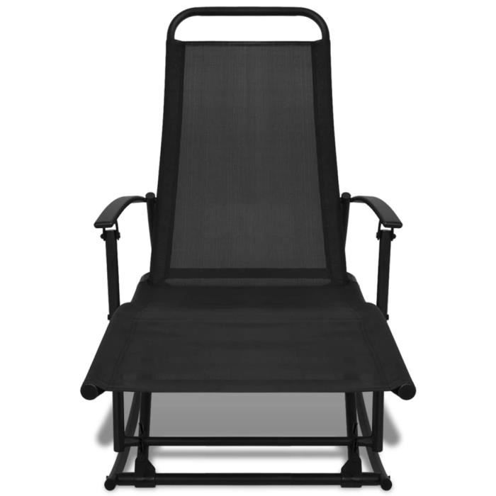 Chaise à bascule - Yoshihiro - Noir - Acier - Textilène - Pliable